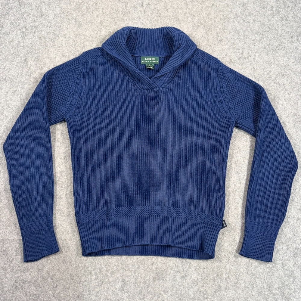 Lauren Ralph Lauren Blue Shawl Collar Pullover Sweater Women's Size Small